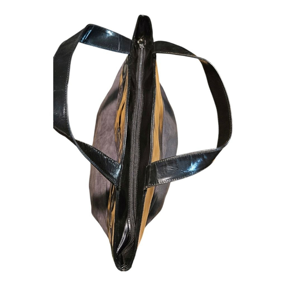 Bally Black & Gray Suede and Leather Satchel Bag - Picture 8 of 14